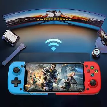 Беспроводной BT растягивающийся игровой контроллер Холла джойстик Eat Chicken геймпад телефон контроллер для Android IOS для Switch PC белый