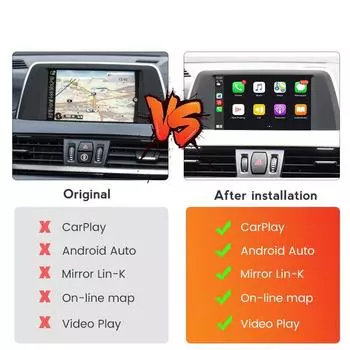 Беспроводной CarPlay Android Auto интерфейс декодер коробка для BMW 6 серии F06 F12 640D 2011-2017 CIC NBT Mirror Link AirPlay Voice BT