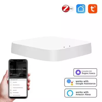 Беспроводной интеллектуальный шлюз ZigBee Tuya ZigBee Суб-устройства Сценарий умного дома и автоматизация Поддержка моста-концентратора Голосовое управление