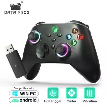 Беспроводной контроллер Data Frog для Nintendo Switch OLED/LITE/ПК/Android Console Pro Gamepad с программируемой функцией Turbo чёрный