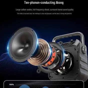 Беспроводной портативный Bluetooth-динамик Shanshui U11 - мини-басовый динамик для танцев и караоке на открытом воздухе чёрный