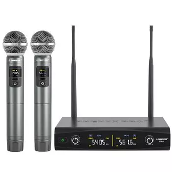 Беспроводной ручной микрофон Phenyx Pro UHF, регулируемый, 30-частотный, беспроводной микрофон, полностью металлический, передача на расстояние 61 м, идеально подходит для домашней церковной системы,