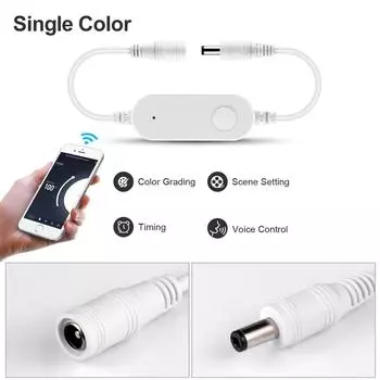 Беспроводной WiFi RGB-контроллер TUYA Smart Life, диммер, приложение, управление, работа с Alexa Google Home, светодиодная лента DC12V-24V