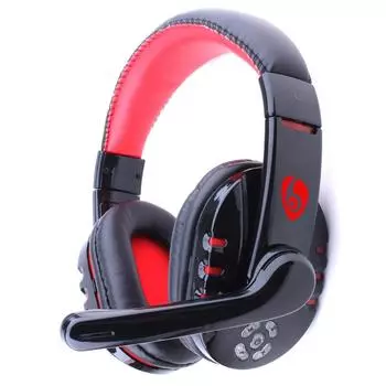 Беспроводные Bluetooth наушники с микрофоном, басовая музыкальная гарнитура для PS4 Play Station 4, игровой ПК, чат, компьютер красный