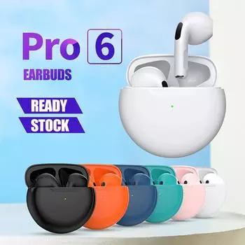 Беспроводные наушники Air Pro 6 TWS с микрофоном, Bluetooth-наушники, спортивная гарнитура для бега для Apple iPhone, наушники Xiaomi Pro6