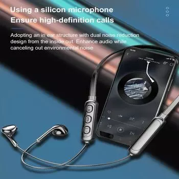 Беспроводные наушники Bluetooth 5.0 с микрофоном Bluetooth-наушники Bluetooth-гарнитура Bluetooth-наушники чёрный
