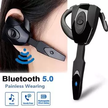 Беспроводные наушники Bluetooth 5.0 с одним ухом, деловые наушники, гарнитура, мини-гарнитура с ушным крючком и микрофоном