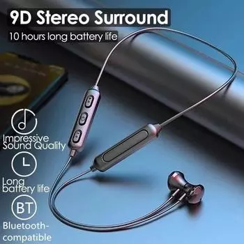 Беспроводные наушники Bluetooth 5.0 с шейным ободом, стерео, спортивные, гарнитура громкой связи, 98 дБ