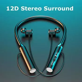 Беспроводные наушники Bluetooth 5,2 с шейным ремешком, магнитные спортивные водонепроницаемые наушники TWS, Bluetooth-гарнитура с микрофоном