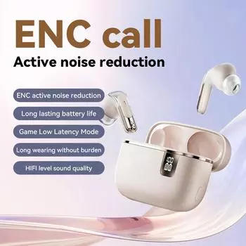 Беспроводные наушники ENC Bluetooth 5.4 стерео спортивные наушники гарнитура с шумоподавлением светодиодный цифровой дисплей наушники