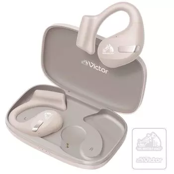 Беспроводные наушники JVC Kenwood Victor с Bluetooth, возможность прослушивания музыки без закрывания ушей, заушное крепление, до 38 часов воспроизведения, микрофон в комплекте