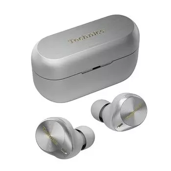 Беспроводные наушники Technics Silver Bluetooth с шумоподавлением, 3 шт., совместимость с IPX4 LDAC, высокое качество звука, воспроизведение, быстрая зарядка серебряный