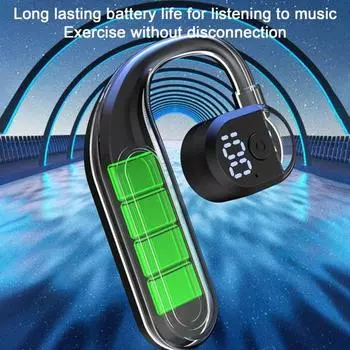 Беспроводные наушники Yousheng Bluetooth, светодиодный цифровой дисплей, низкая задержка, эргономичный дизайн, водонепроницаемая спортивная гарнитура, наушники-вкладыши чёрный