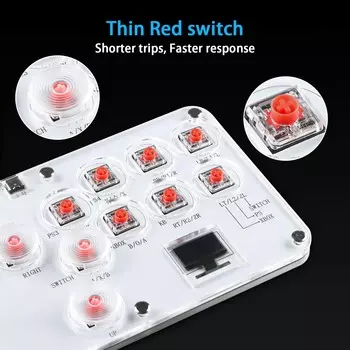 Бесрычажный контроллер Fight Sticks 12Keys All-Button Fighting Game ArcadeStickless Arcade Stick для PS3/PS4 Switch/ПК белый