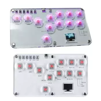 Бесрычажный контроллер Fight Sticks Custom RGB Arcade Fightstick Stickless Arcade Stick Keyboard Rims Button для ПК/PS4/PS3/Switch белый