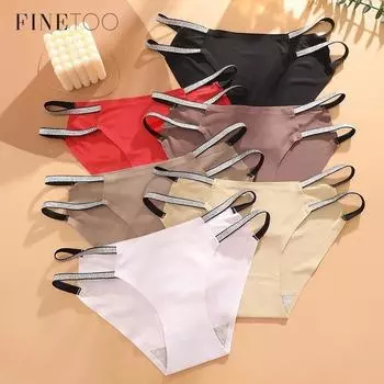 Бесшовные трусики FINETOO для женщин, быстросохнущие трусики, удобные трусы с двойным плетеным ремешком S белый