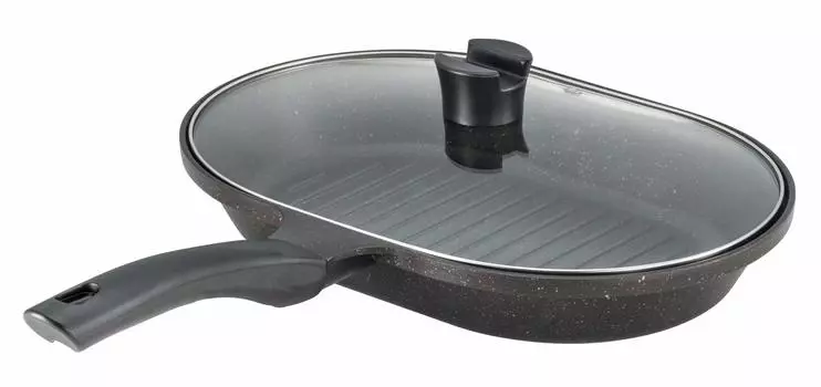 Bestco Grill Width Pink Diamond Removes поставляется со стеклянной сковородой IH, коричневой, 33,5 см, покрытием, маслом, крышкой, совместимой, ND-4596 коричневый