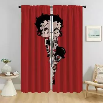 Bettyes Boopes Curtains for Living Room Curtain Shades Tulle for Bedroom Home Interior Curtains 2 Pieces Partition Kitchen Child W50xH70cmx2pcs-CL