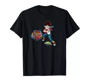 Beyblade Burst Sparking Red Blade Aiga Infinite Achilles и футболка чёрный
