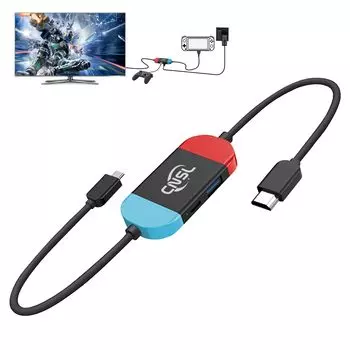 без CNSL Mini Switch Dock Сменная док-станция для палубы Многофункциональная легкая Высокое разрешение 3IN1 TV-выход Подключение смартфона Компактный для