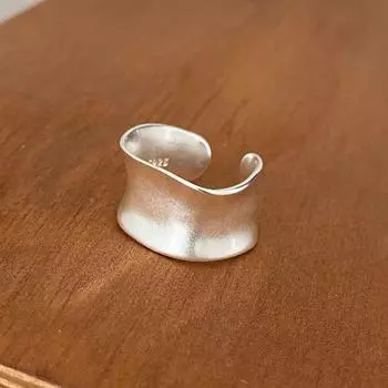 BF CLUB 925 Sterling Silver Rings For Women Simple Finger Open Vintage Gold Wide Flat Ring Allergy For Party Birthday Gift resizable