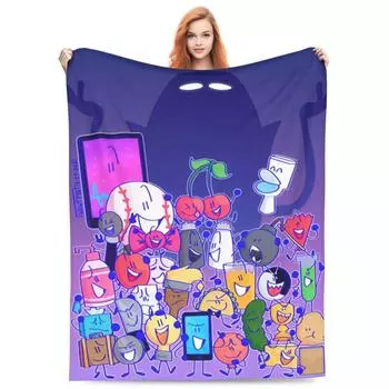 BFDI Неодушевленное безумие Все персонажи фланелевые одеяла Мягкий плед для дивана, кресла, дорожное покрывало, покрывало для дивана, кровати 30x40in