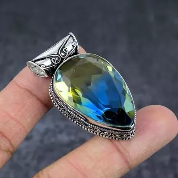 Bi-Color Tourmaline Gemstone 925 Sterling Silver Gift Pendant 1.97 a0d28