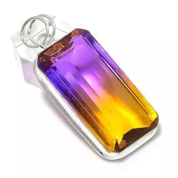 Bi-Color Tourmaline Gemstone 925 Sterling Silver Jewelry Pendant 2.17 O7F70