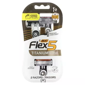 BIC, Flex 5, мужская одноразовая бритва, 2 бритвы
