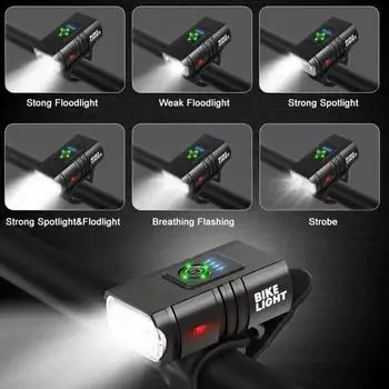 Bicycle Light Usb Rechargeable Led Bicycle Light Flashlight Cycling Headlight Suitable For Bicycle Headlight Cycling Accessories чёрный