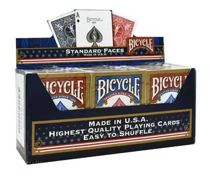 BICYCLE Rider Back STANDARD игральные карты 12 шт. в упаковке (6 Синих/6 Красных))