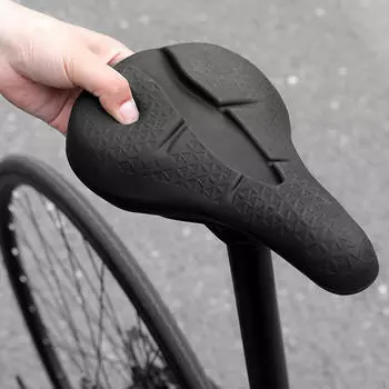 Bicycle Saddle Seat Shockproof Lightweight Multiuse Comfortable Silicone Riding Accessories чёрный
