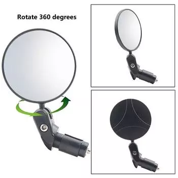 Bicycle Universal Rearview Mirror Adjustable Rotation Wide-angle Bicycle Handle Mountain Bike Riding Equipment Accessories