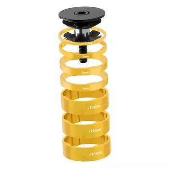 Bicycles Front Fork Headset Spacers Headset Washer Aluminum Alloy Headset Spacers Threadless Bicycles Front Stem Fork золотой