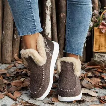 Big 2024 autumn and winter new lightweight soft-soled cotton shoes for women s versatile thickened thermal cotton boots for women 36 чёрный