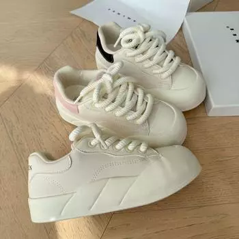 Big Head White Shoes Female Student Versatile Casual Thick Baseplate Shoes Sports Shoes 35 белый