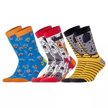 Biggdesign Socket Womens Socks, Ankle Socks For Women, Breathable, Midium Thickness, Aesthetic, Colorful, Cool, Dress Socks, 3 Pairs Womens Crew Socks
