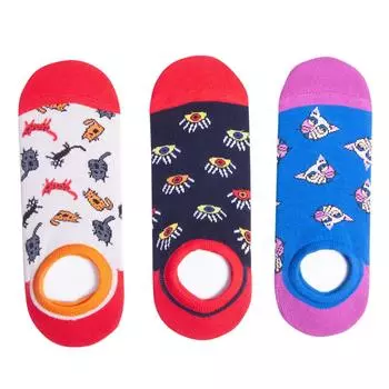 Biggdesign Women s Socks Set, Super Soft Cotton, Low-Cut, Ankle, No Show Socks, Comfortable Breathable Casual Socks, 3 Different Patterns