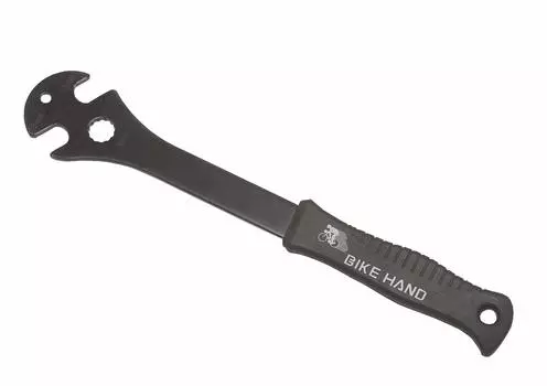 BIKE HAND High Torque Pedal Wrench Length (15mm), 340mm, YC-163L3 (4mm Thickness), Black, 340mm, YC-163L3 чёрный