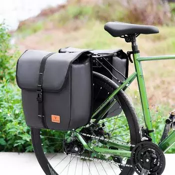Сумка для багажника велосипеда, сумка для багажника с ручкой, водонепроницаемая сумка для заднего сиденья велосипеда, большая вместимость, сумка-корзина для багажника на открытом воздухе чёрный