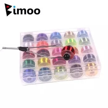 Bimoo, 25 шт., Ассорти, 200D нить для вязания мух для размера 6-14, материал для изготовления приманок для нахлыста и бикерамический наконечник, шпульный держатель