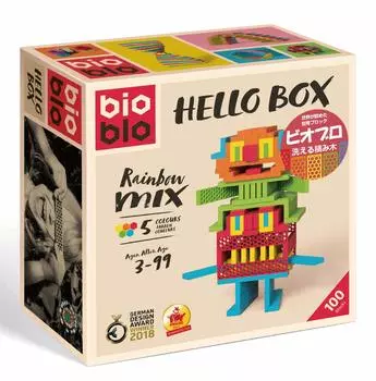 Bioblo Hello Box Деревянный Конструктор Bioblo Hello Box 100 Деталей (Моющиеся блоки) /