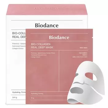 Biodance Bio Collagen Real Deep Mask x 16 Гидрогелевая маска с высоким уровнем увлажнения, укрепляющая поры, корейская косметика, тканевая маска для лица [Biodance] (34g