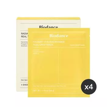 BIODANCE Radiant Vita Niacinamide Real Deep Mask 34 г*4 шт. P000DYFA - Face Mask