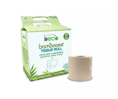 Биоразлагаемая трёхслойная туалетная бумага из бамбука (8 шт), Bambooee Tissue Roll, Beco 21.625