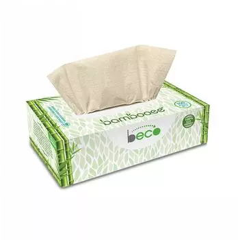 Биоразлагаемые салфетки для лица из бамбука (100 шт), Sustainable Bamboo Facial Tissues, Beco 6