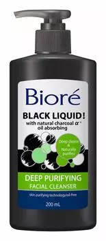 Biore Black Liquid Facial Cleanser Cool 200 мл СШАBiore Facial Cleanser