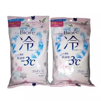 Biore Cold Sheet Освежающий цветочный аромат, 20 листов x 2, набор, аромат,