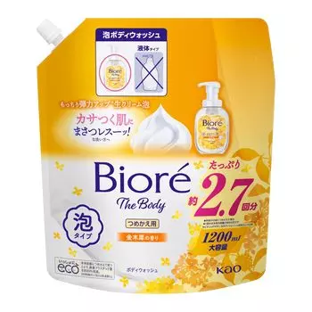 Biore the Body Foam Османтус Тип тела, Аромат, Заправка, 1200 мл, Мыло/Гель для душа