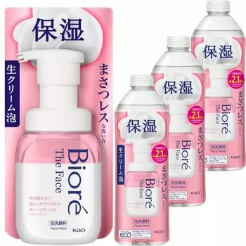Biore The Face Deep Moist основной блок сменный 340 мл бонус включен 1 основной блок набор из 3 сменных блоков + + +